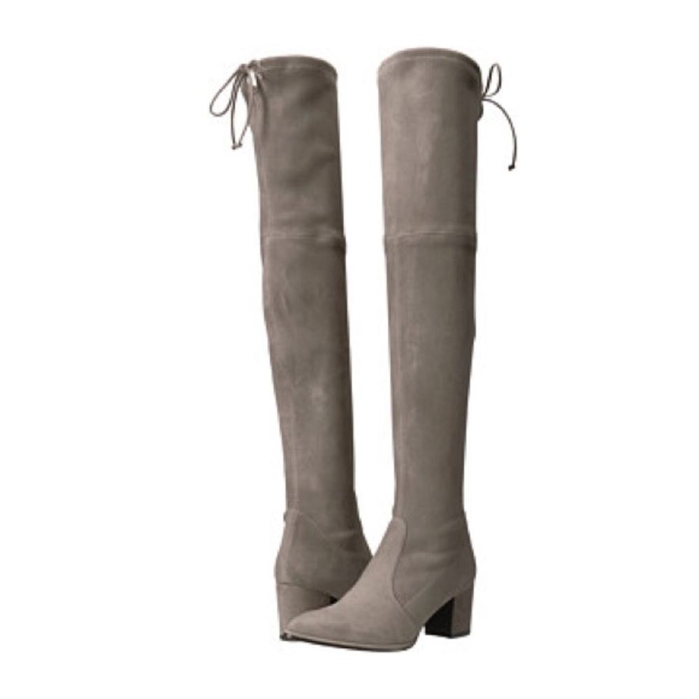 Stuart Weitzman Thighland Boots - Topo Suede - Picture 2 of 8